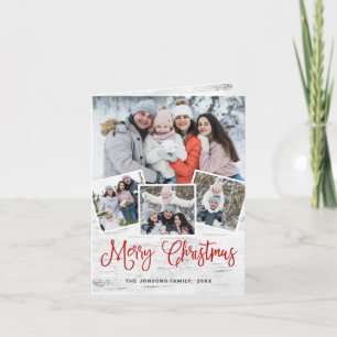 Cartes Pour Fêtes Annuelles 6 PHOTO Noël Rustic Birch Bark Salutation