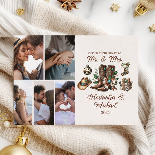 Cartes Pour Fêtes Annuelles 6 Photo Western First Christmas Comme Mme et M.