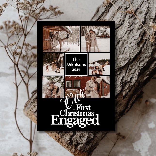 Cartes Pour Fêtes Annuelles 6 Photos Élégant Premier Noël Engagé (Créateur téléchargé)