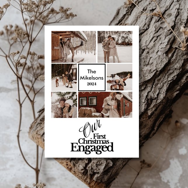 Cartes Pour Fêtes Annuelles 6 Photos Élégant Premier Noël Engagé (Créateur téléchargé)