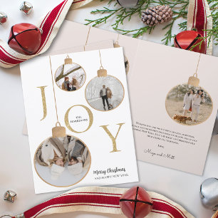 Cartes Pour Fêtes Annuelles 6 Photos JOY White Christmas Bell Holiday Card