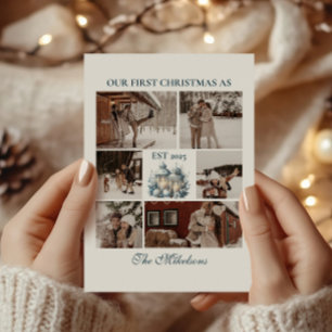 Cartes Pour Fêtes Annuelles 6 Photos Premier Noël Ensemble