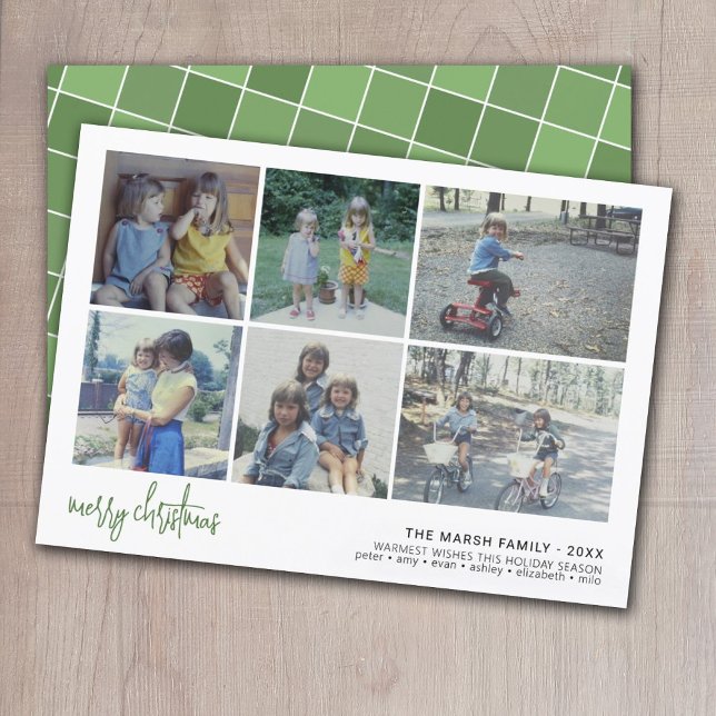 Cartes Pour Fêtes Annuelles 6 Script photo Joyeux Noël - Carreaux à la frontiè (Créateur téléchargé)