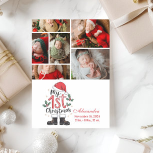 Cartes Pour Fêtes Annuelles 6Photo Cute Santa Bébé 1er Noël