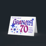 Cartes Pour Fêtes Annuelles 70e anniversaire de grand-père Word Art avec la ca<br><div class="desc">Montrez à votre grand-père ce qu'il veut dire pour vous avec cette carte de 70e anniversaire "étoilée" ! La couverture de l'accueil dit : "À un grand-père très spécial 70 ans jeune aujourd'hui !" et le mot, grand-père et le nombre '70' sont énormes et remplis de motifs coordonnés dans les...</div>