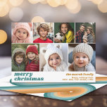 Cartes Pour Fêtes Annuelles 7 Collage photo - Joyeux Noël Retro Line Art<br><div class="desc">Retour - Retro Line Art in Turquoise Greens and Rust Orange — Utilisez 7 photos carrés et faites un joyeux voeux de Noël unique et tendance avec une police script moderne sur le devant et un motif d'art festif sur le dos. Si vous avez besoin de déplacer quelque chose, cliquez...</div>