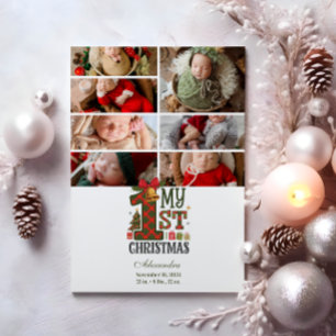 Cartes Pour Fêtes Annuelles 7 Photo à carreaux Premier Noël