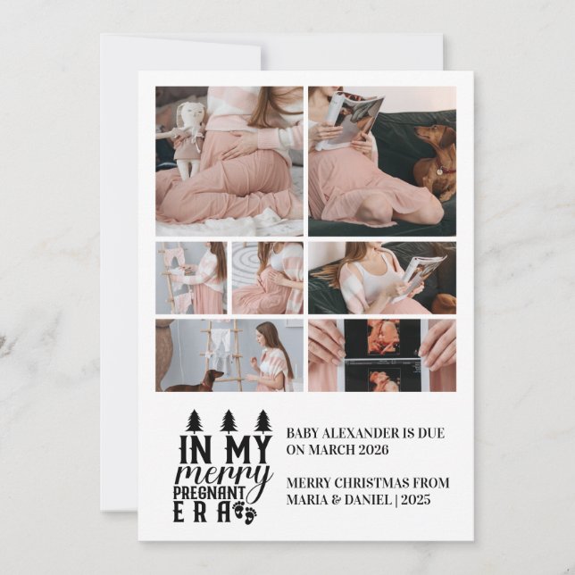 Cartes Pour Fêtes Annuelles 7 Photo In My Merry Pregnant Era Christmas (Devant)