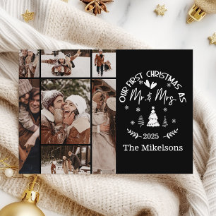 Cartes Pour Fêtes Annuelles 7 Photo Premier Noël en tant que M. & Mme