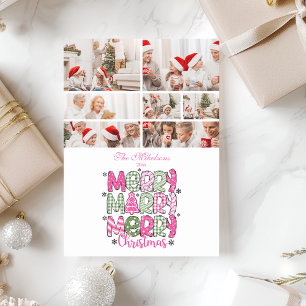 Cartes Pour Fêtes Annuelles 7 Photo Rose Vert Joyeux Noël Vacances