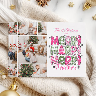 Cartes Pour Fêtes Annuelles 7 Photo Rose Vert Joyeux Noël Vacances
