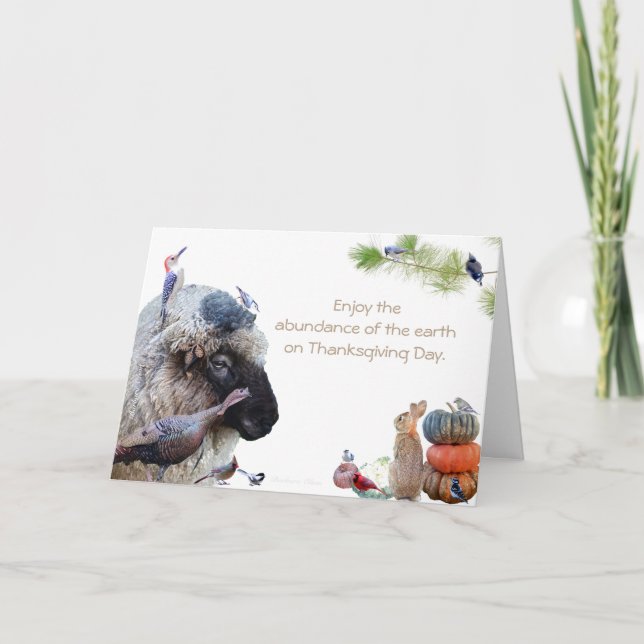 Cartes Pour Fêtes Annuelles #7 Profitez de l'abondance de la terre : Joyeux Th (Devant)