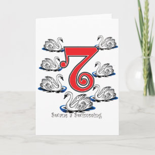 Cartes Pour Fêtes Annuelles 7 Swans Natation