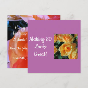 Cartes Pour Fêtes Annuelles 80 Citation Humour Roses Jaunes Photo