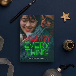 Cartes Pour Fêtes Annuelles 80s rétro Neon Lights Merry Tout Photo