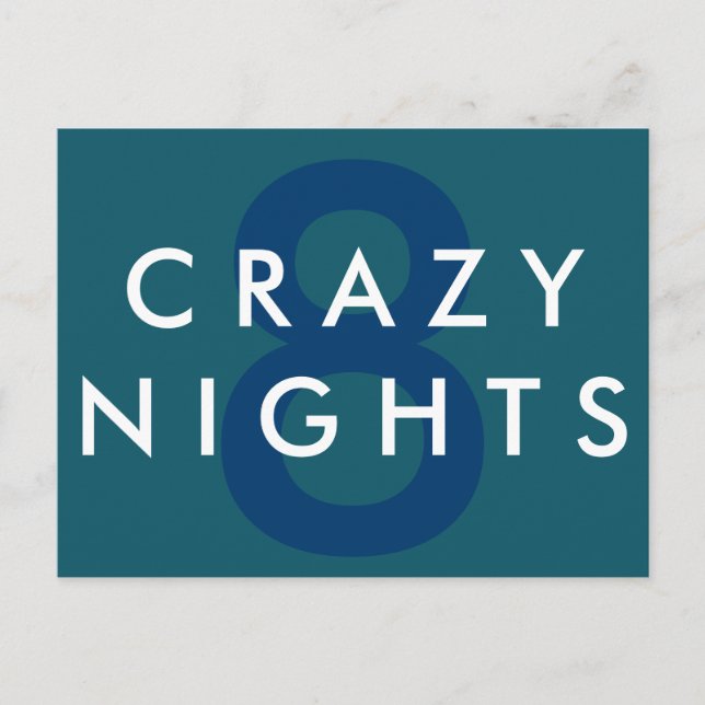 Cartes Pour Fêtes Annuelles 8 Crazy Nights Hanukkah Postcard (Devant)