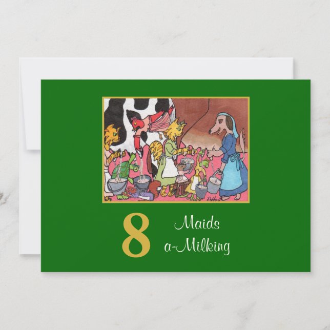 Cartes Pour Fêtes Annuelles 8 Maids a Milting mignonne Animaux Custom Christma (Devant)