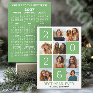 Cartes Pour Fêtes Annuelles 8 Photo Bloc de Couleurs Meilleure Année que Jamai
