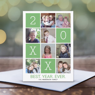 Cartes Pour Fêtes Annuelles 8 Photo Bloc de Couleurs Meilleure Année que jamai