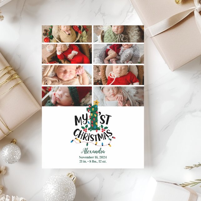 Cartes Pour Fêtes Annuelles 8 Photo Christmas Tree Lights First Christmas (Créateur téléchargé)