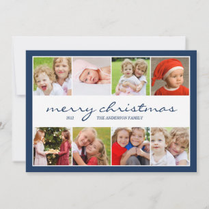 Cartes Pour Fêtes Annuelles 8 Photo Collage de vacances Photocard - Marine