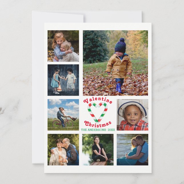 Cartes Pour Fêtes Annuelles 8 Photo Famille ✨ Collage Noël (Devant)