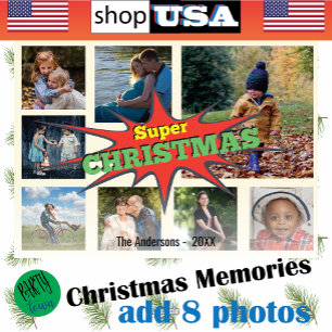 Cartes Pour Fêtes Annuelles 8 Photo Famille ✨ Collage Noël