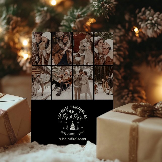 Cartes Pour Fêtes Annuelles 8 Photo First Christmas as Mr. & Mrs (Créateur téléchargé)