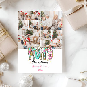 Cartes Pour Fêtes Annuelles 8 Photo Joyeux Noël Rétro Coloré
