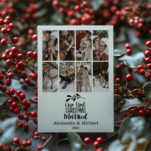 Cartes Pour Fêtes Annuelles 8 Photo Minimaliste Notre premier Noël Marié