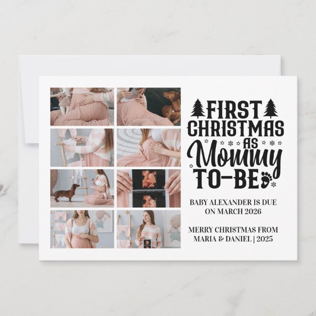 Cartes Pour Fêtes Annuelles 8 Photo Mommy to be Christmas Pregnancy  (Devant)