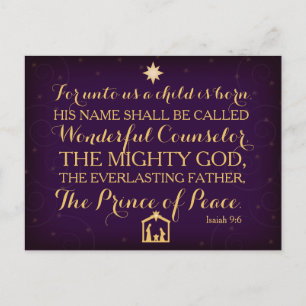 Cartes Pour Fêtes Annuelles 9:6 d'Isaïe pour à nous un enfant est né