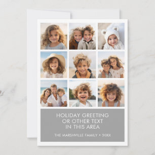 Cartes Pour Fêtes Annuelles 9 Collage de photos Minimaliste avec encadré de te