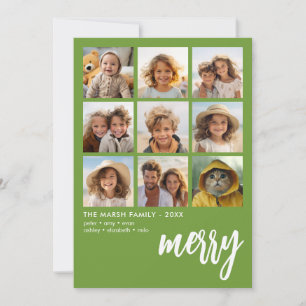 Cartes Pour Fêtes Annuelles 9 Décalage de photo - Écriture Gras Merry - Vert