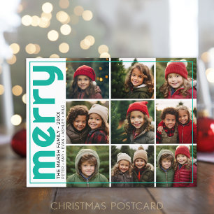 Cartes Pour Fêtes Annuelles 9 Décalage photo - Joyeux Gras - Turquoise Noël -