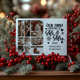 Cartes Pour Fêtes Annuelles 9 Flocons de neige Noël M. et Mme