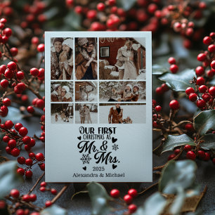 Cartes Pour Fêtes Annuelles 9 Flocons de neige Noël M. et Mme