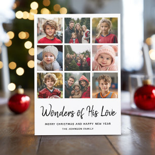 Cartes Pour Fêtes Annuelles 9 Multi Photo Noël - Merveilles de Son Amour
