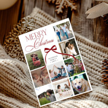 9 photo collage élégant script Joyeux Noël