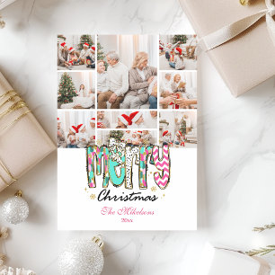 Cartes Pour Fêtes Annuelles 9 Photo Colorée Retro Joyeux Noël