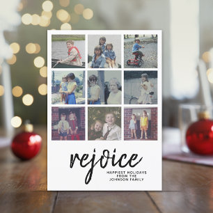 Cartes Pour Fêtes Annuelles 9 Photo Joie Design Minimaliste Script Noël