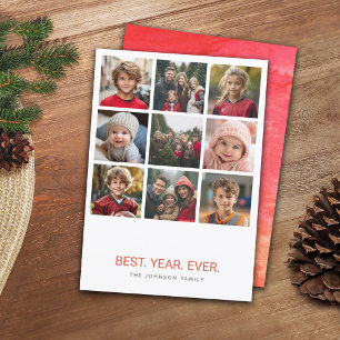 Cartes Pour Fêtes Annuelles 9 Photo Meilleure Année Ever HYN Noël Minimal roug