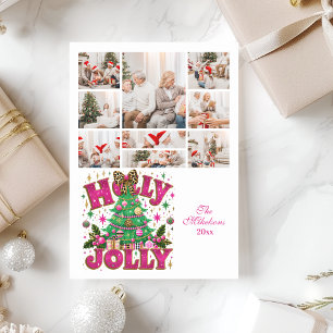 Cartes Pour Fêtes Annuelles 9 Photo Parties scintillant Leopard Bow Holly Joll