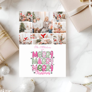 Cartes Pour Fêtes Annuelles 9 Photo Rose Vert Joyeux Noël Fêtes
