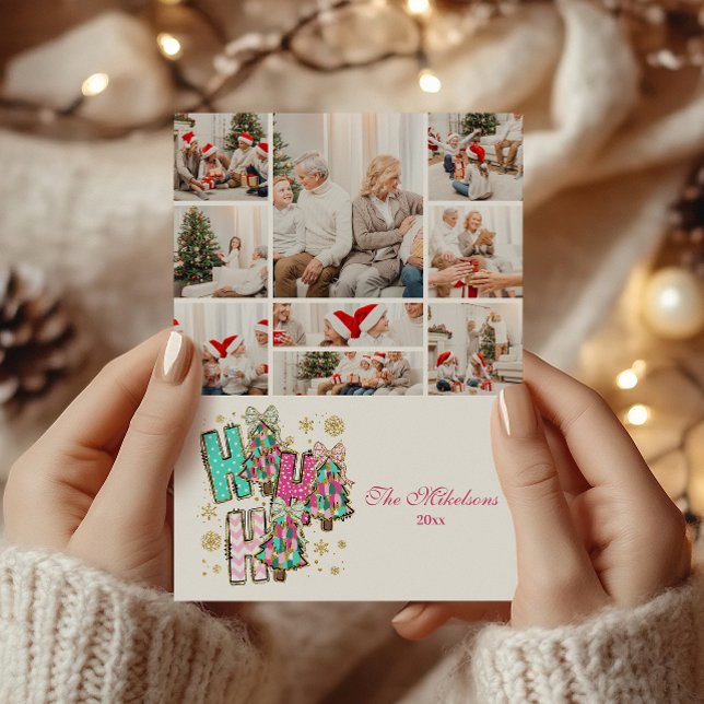 Cartes Pour Fêtes Annuelles 9 Photo Whimssical Ho Ho Famille de Noël (Créateur téléchargé)