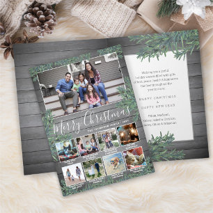 Cartes Pour Fêtes Annuelles 9 Photos et légendes Noël Vert et Gris Bois