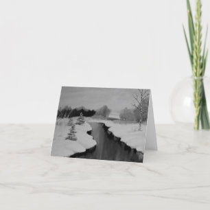 Cartes Pour Fêtes Annuelles A beautiful winter landscape, snowy scene. holiday