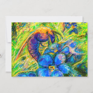 Cartes Pour Fêtes Annuelles A Bee & Forget-me-not Flowers