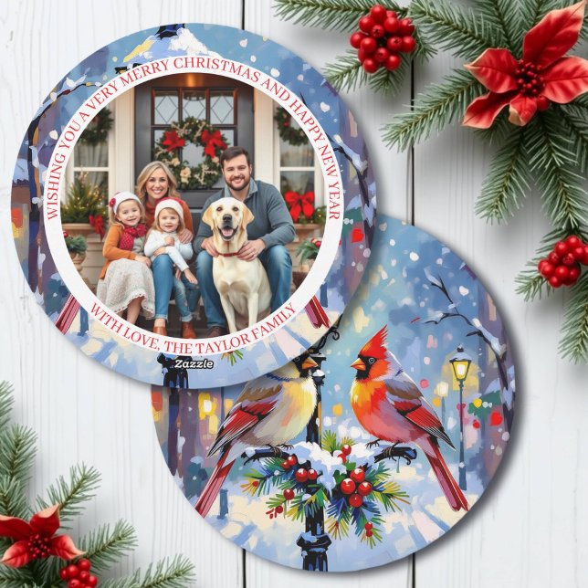 Cartes Pour Fêtes Annuelles A Cardinal Christmas Photo Template Personalized (Créateur téléchargé)