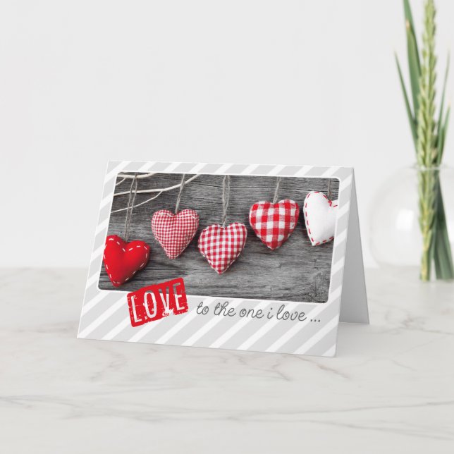 Cartes Pour Fêtes Annuelles À celui que j'aime. Craft Heart Valentine's Day (Devant)